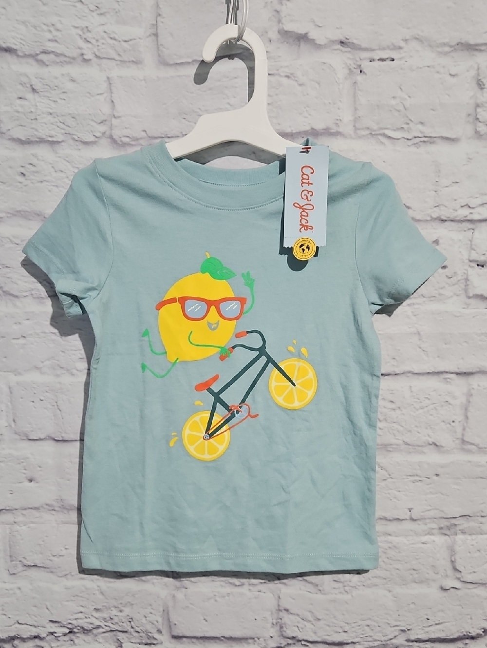 Cat & Jack Light Blue Lemon Rider Graphic Tee